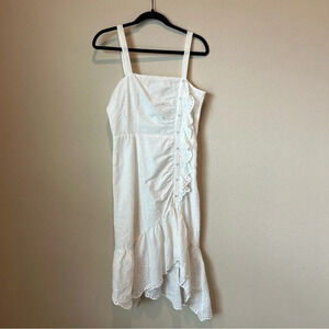 Parker lace ruffle midi dress